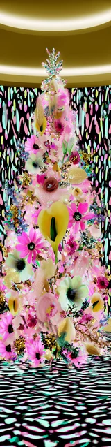 Free printable Christmas bookmarks of a glowing artistic Christmas tree